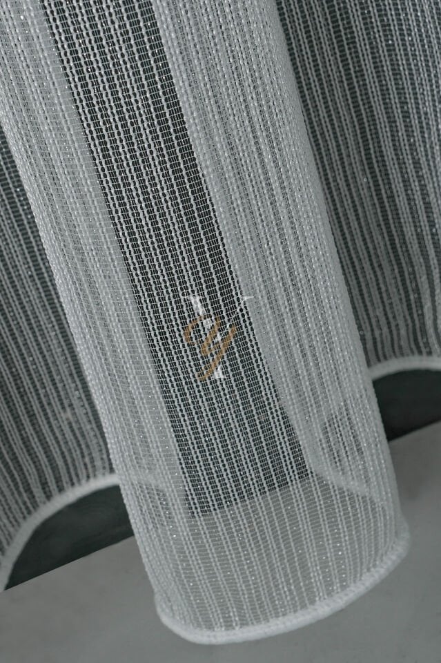 Yasemin Raporlu Çelik Tül Perde V-Gümüş