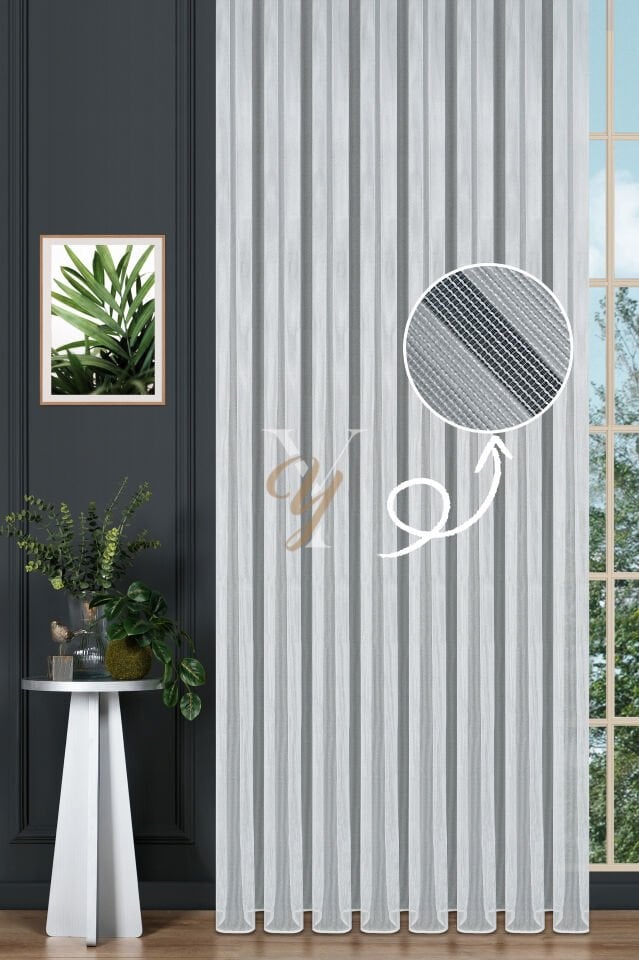 Çelik Tül Perde V-Ekru