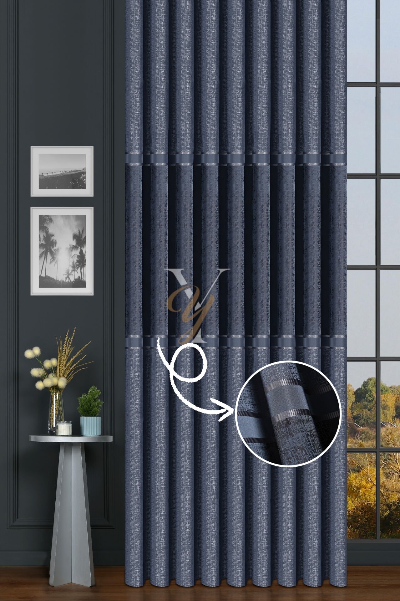 Leonessa Pano Fon Perde V-5502 Mavi Top Seçimi