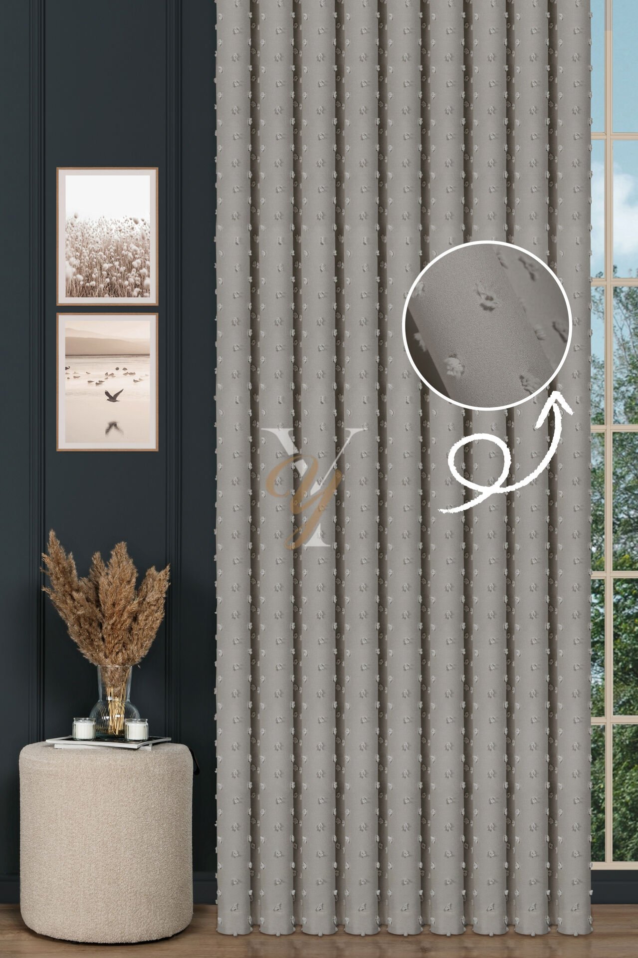 Armani Fon Perde V-676 Taş