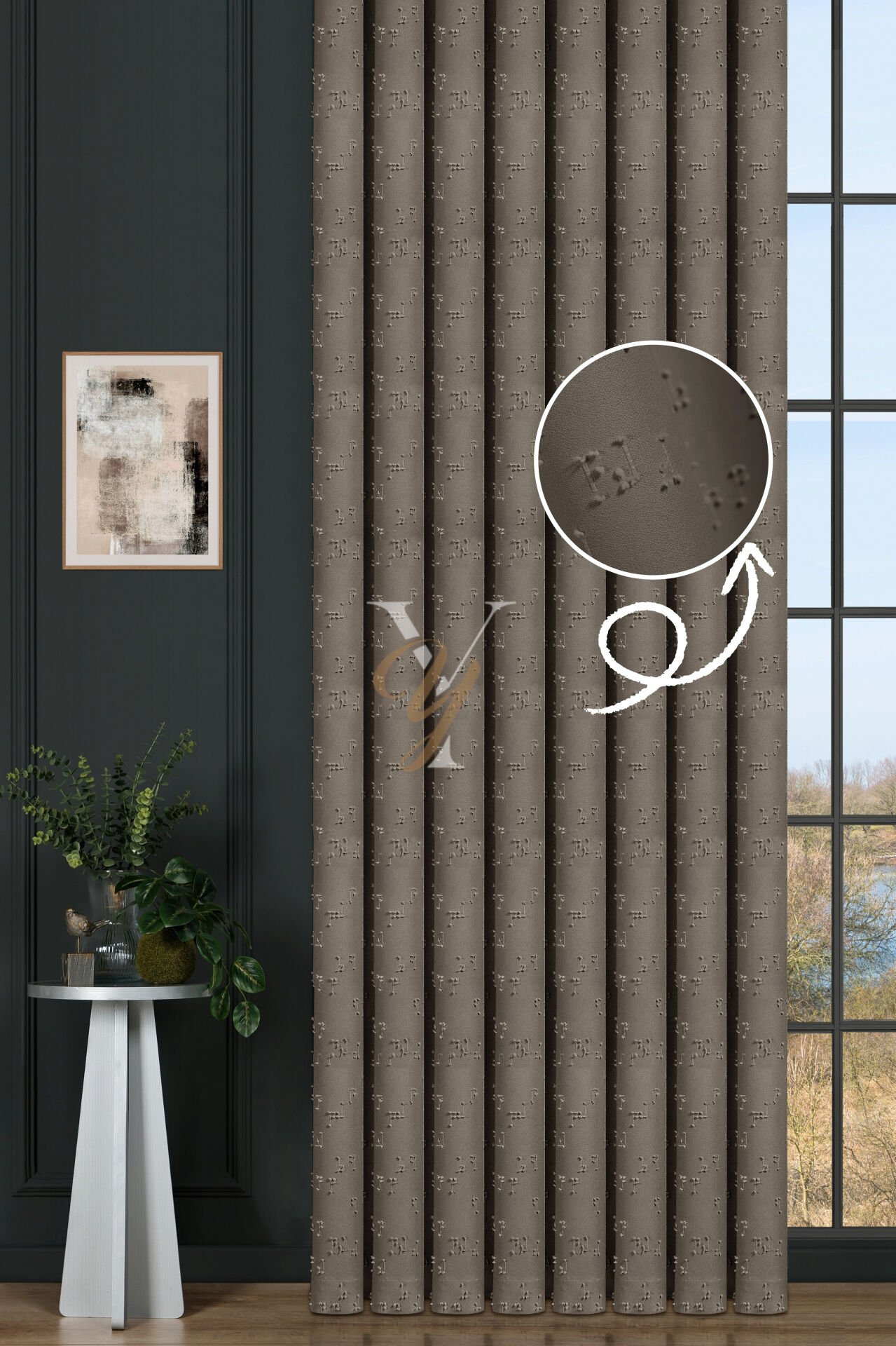 Kenzo Fon Perde V-679 Açık Kahve