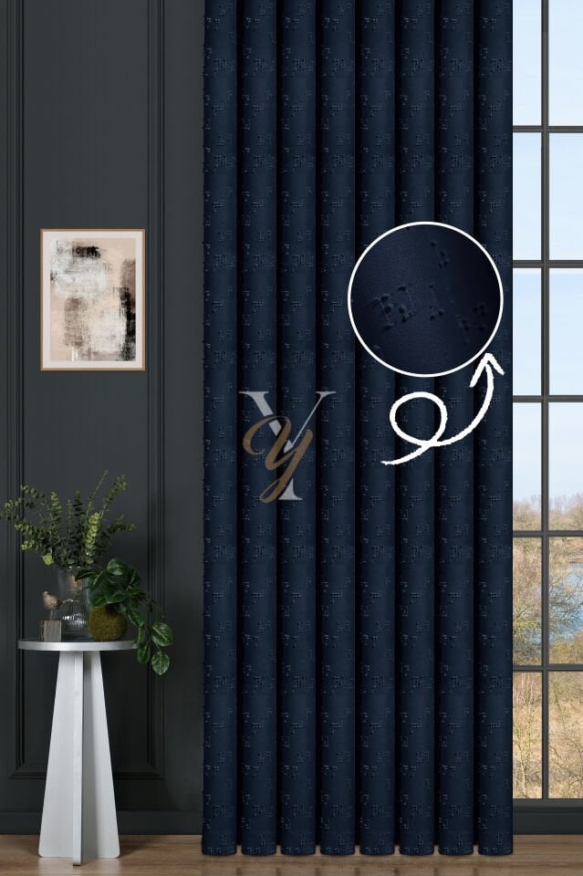 Kenzo Fon Perde V-775 Koyu Mavi