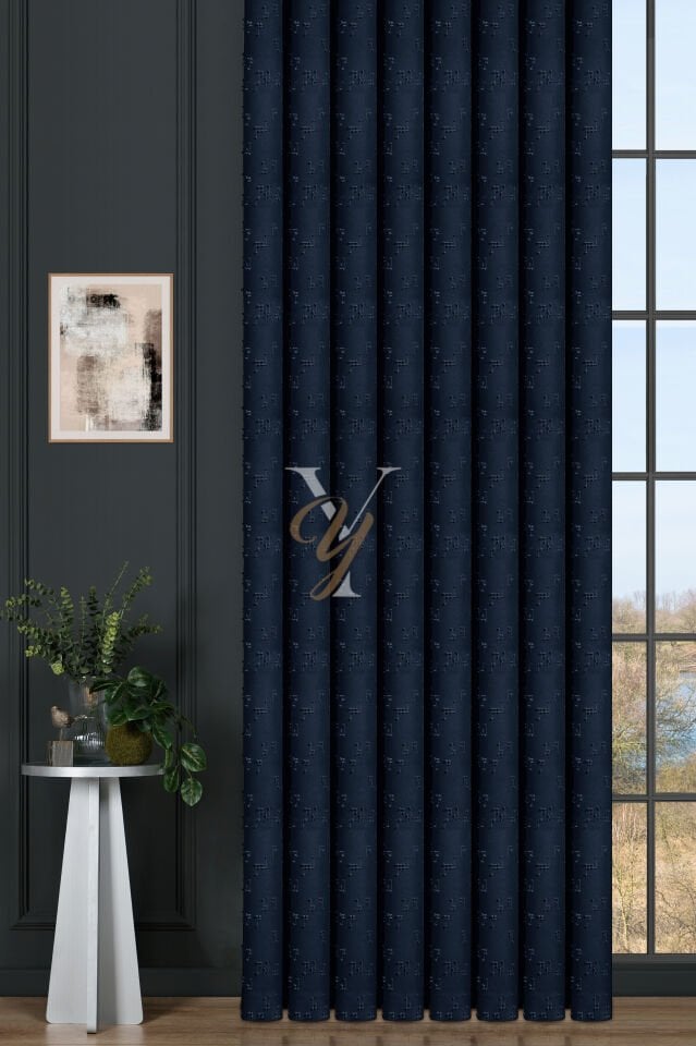 Kenzo Fon Perde V-775 Koyu Mavi