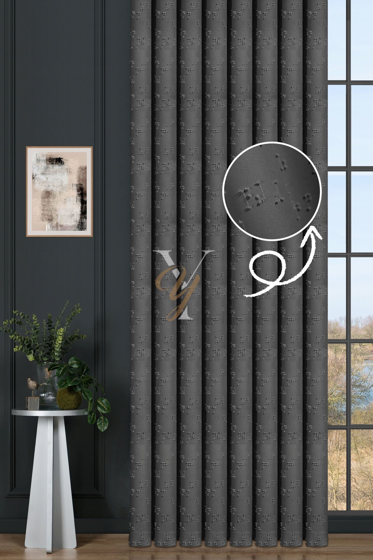 Kenzo Fon Perde V-681 Açık Gri