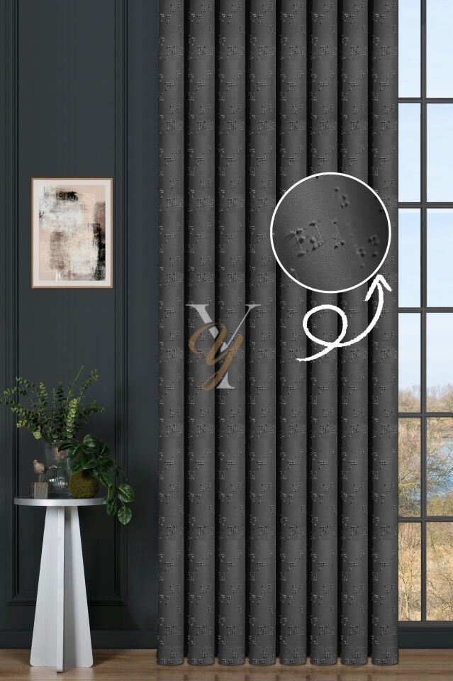 Kenzo Fon Perde V-680 Koyu Gri