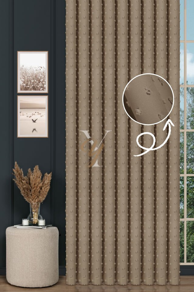 Armani Fon Perde V-678 Koyu Krem Kesim