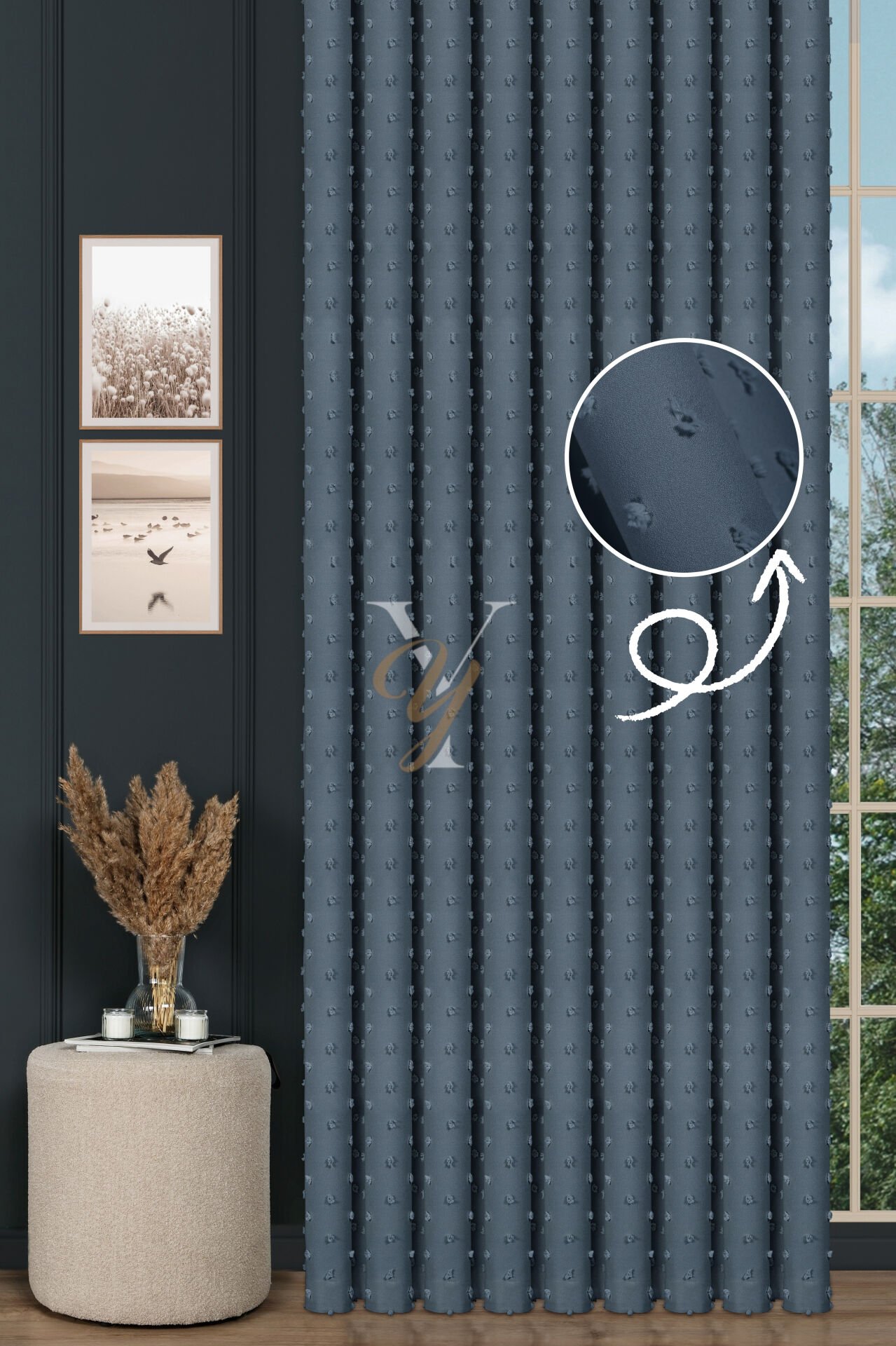 Armani Fon Perde V-774 Açık Mavi Kesim