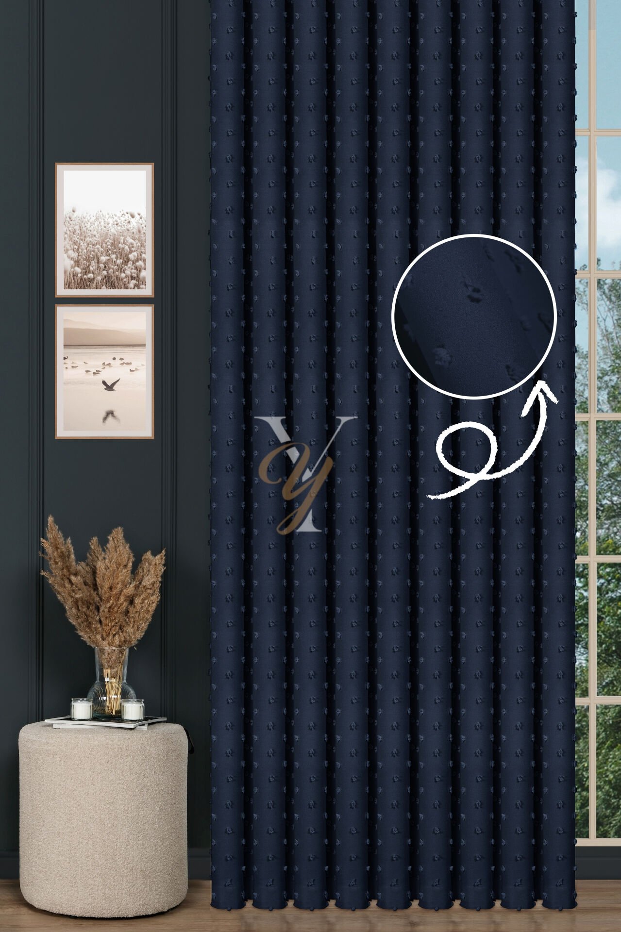Armani Fon Perde V-775 Lacivert Top Seçimi