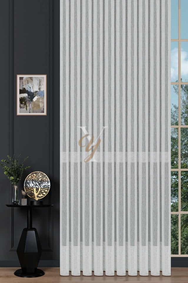 6021 Tül Perde V-Ekru