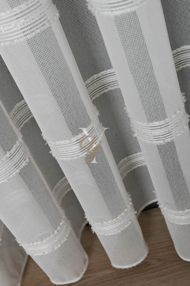 9205 Tül Perde V-02 Gümüş