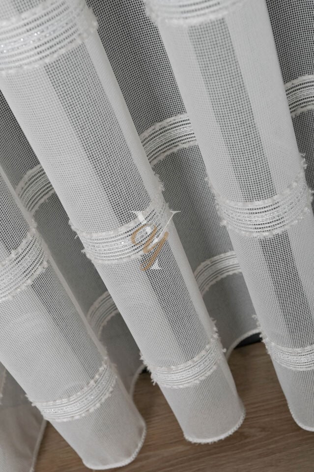 9205 Tül Perde V-02 Gümüş