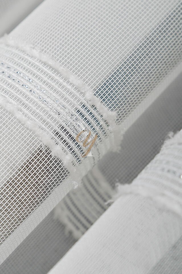 9205 Tül Perde V-02 Gümüş