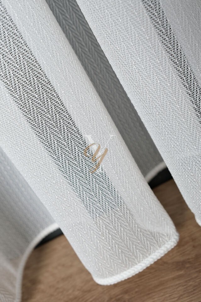 4601 Tül Perde V-01 Ekru