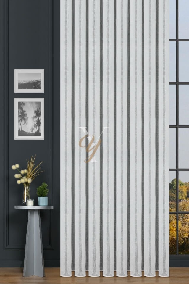 4601 Tül Perde V-01 Ekru