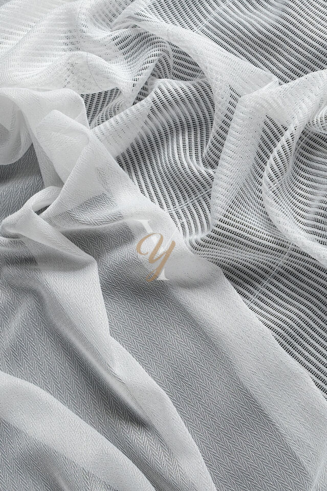 4601 Tül Perde V-01 Ekru