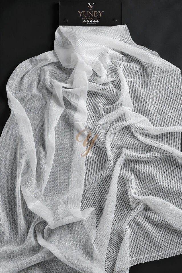 5033 Tül Perde V-Gümüş Simli