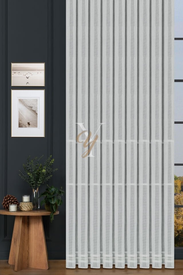 6207 Tül Perde V-Ekru