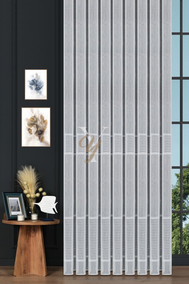 5505 Tül Perde V-01 Ekru