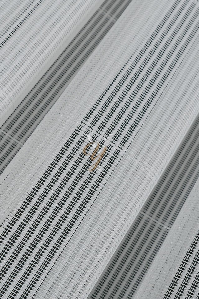 5033 Tül Perde V-Gümüş Simli Numune