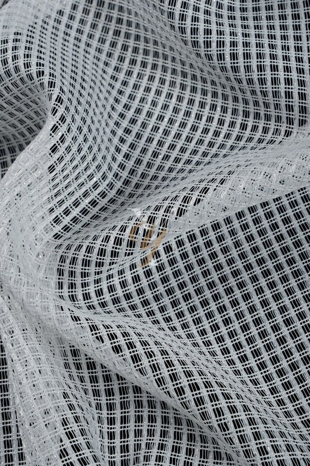 6401 Tül Perde V-Şeffaf Simli