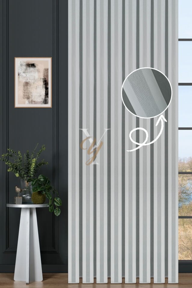 4557 Tül Perde V-01 Ekru