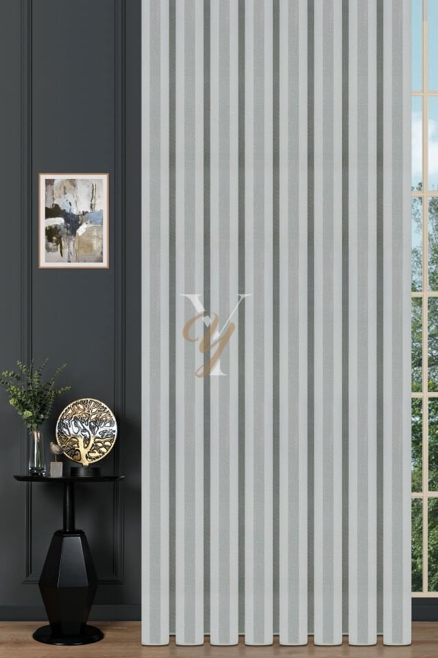 4558 Tül Perde V-01 Ekru