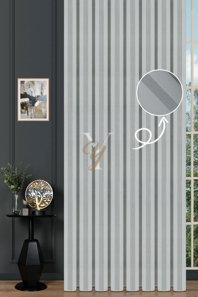 4558 Tül Perde V-01 Ekru