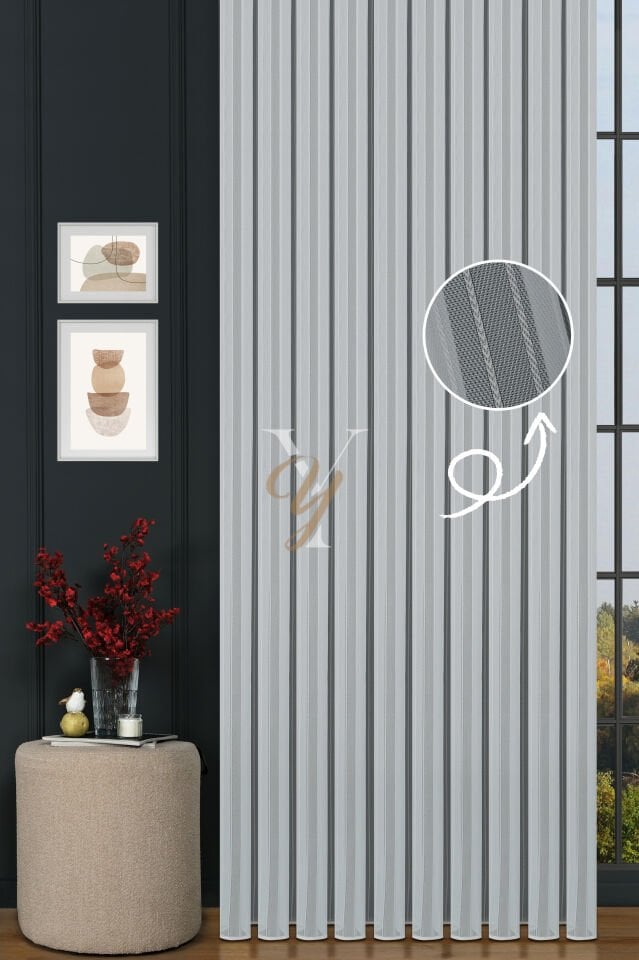 4608 Tül Perde V-01 Ekru