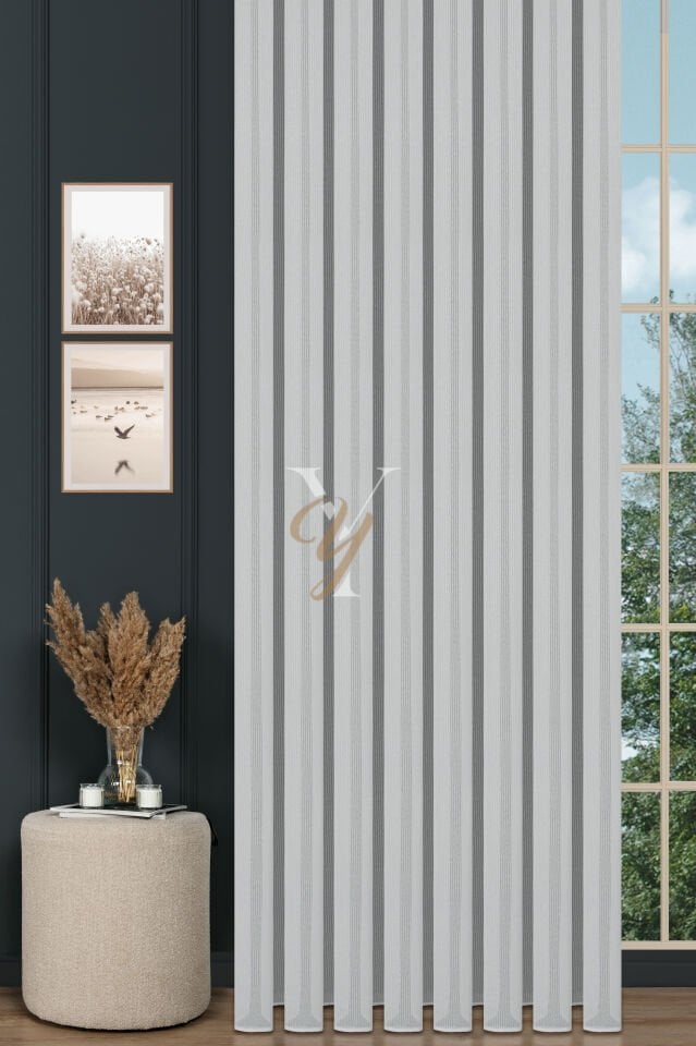 4609 Tül Perde V-01 Ekru