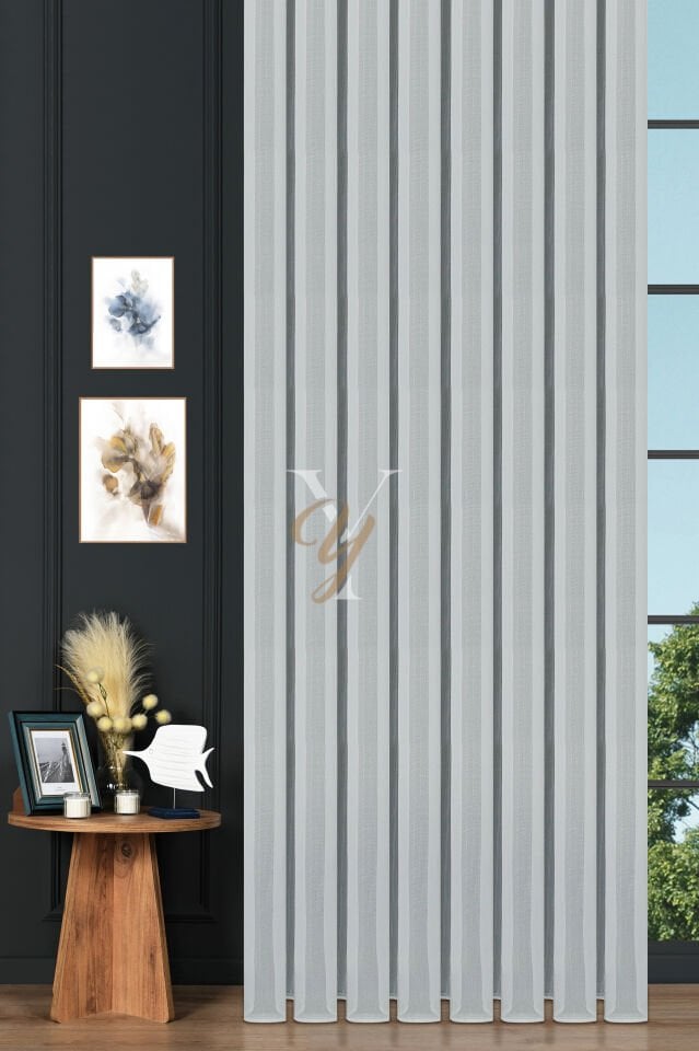 4612 Tül Perde V-01 Ekru