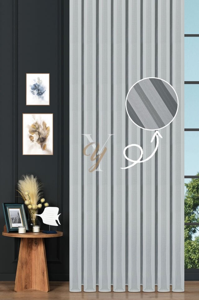 4612 Tül Perde V-01 Ekru