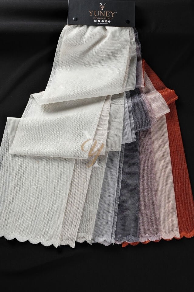 Piezzo Sedef Tül Perde V-Metalik Gri