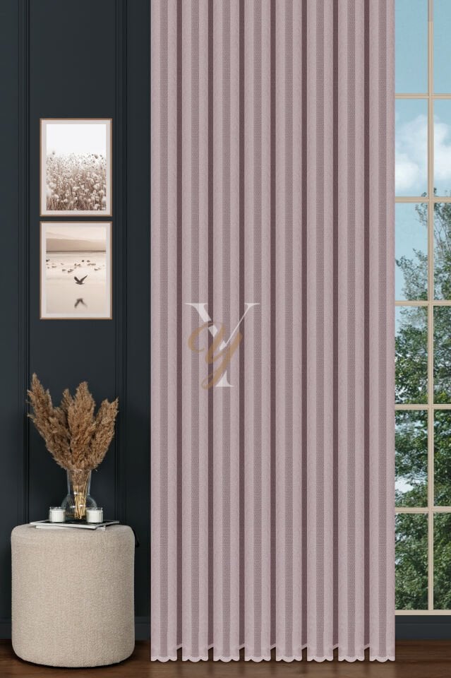 Piezzo Sedef Tül Perde V-Pudra