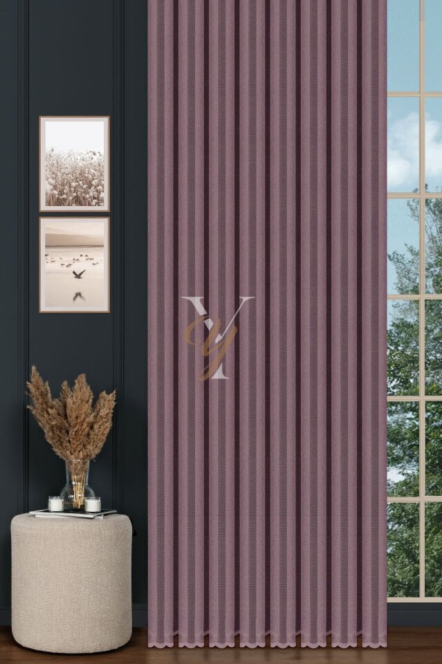 Piezzo Sedef Tül Perde V-Mürdüm