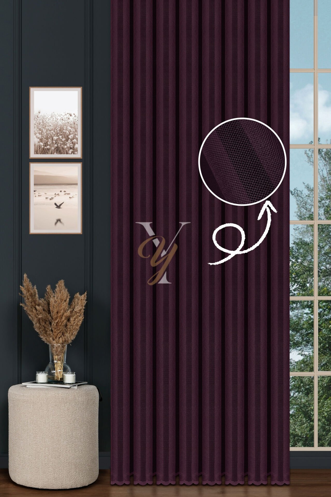 Piezzo Sedef Tül Perde V-Pat.Moru