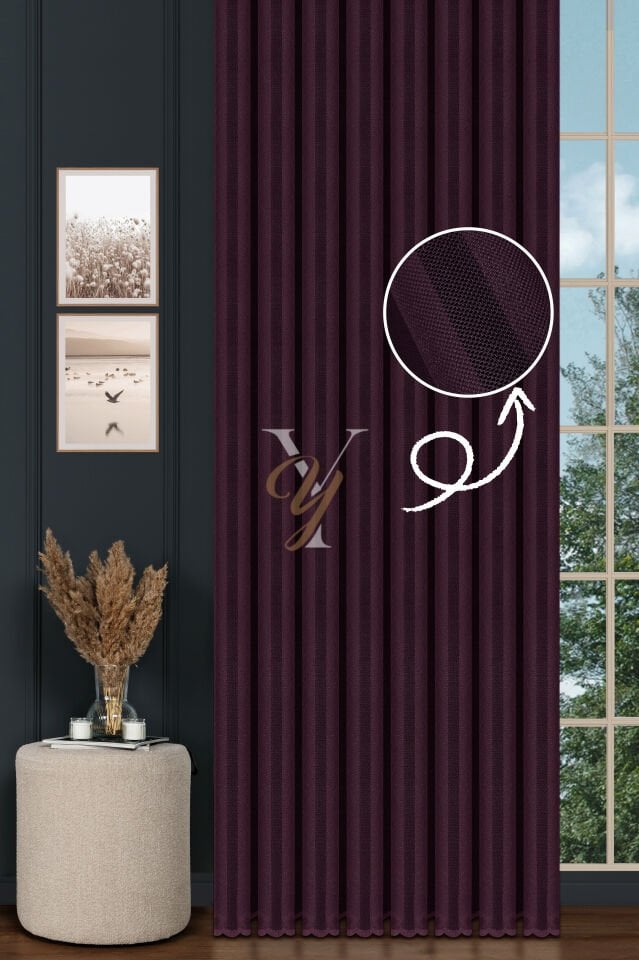 Piezzo Sedef Tül Perde V-Pat.Moru