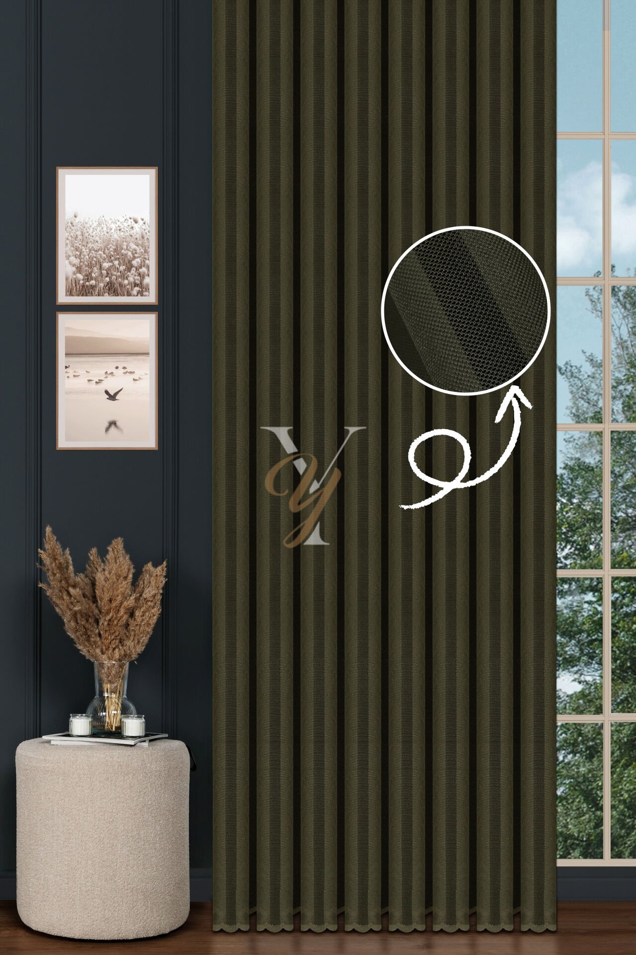 Piezzo Sedef Tül Perde V-H.Yeşili