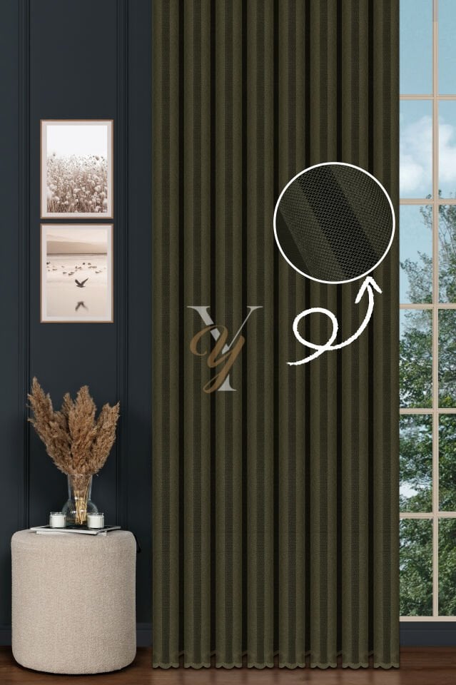 Piezzo Sedef Tül Perde V-H.Yeşili