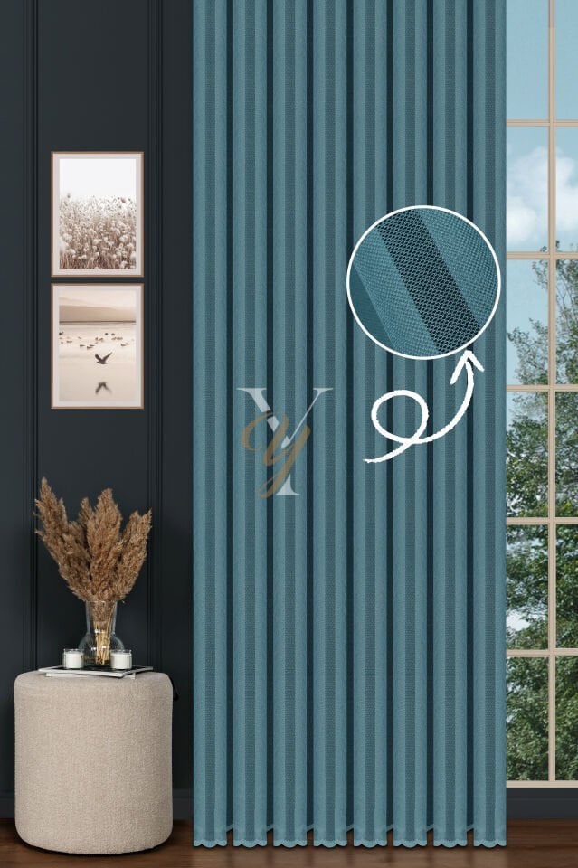 Piezzo Sedef Tül Perde V-Mint