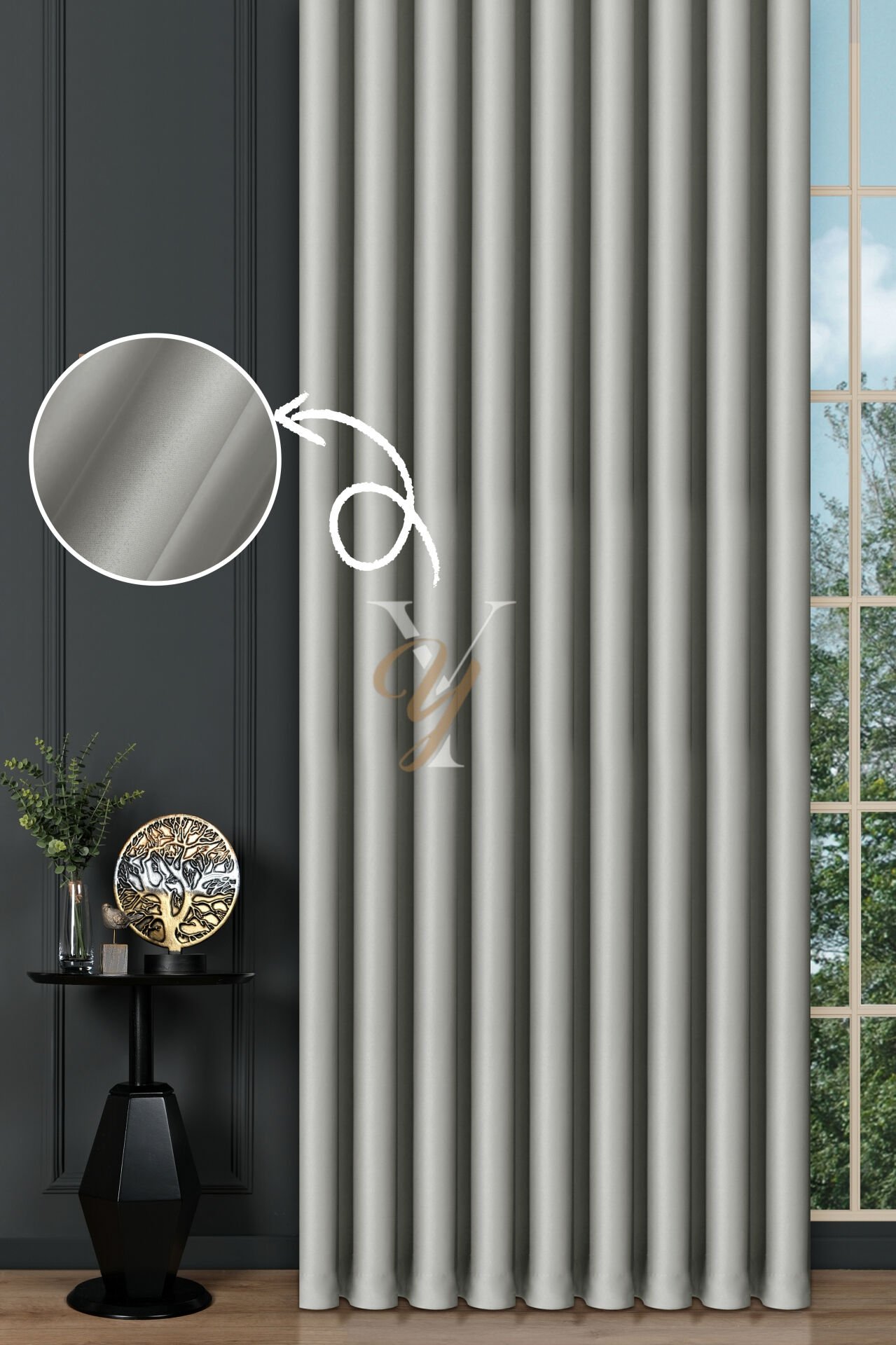 Blackout Fon Perde V-2009 Gümüş Gri