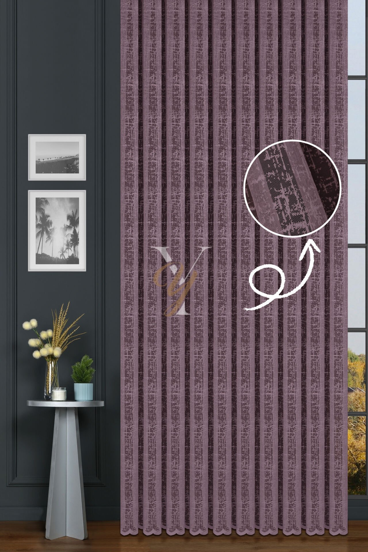 Petek Kdk Tül Perde 710 V-Mürdüm