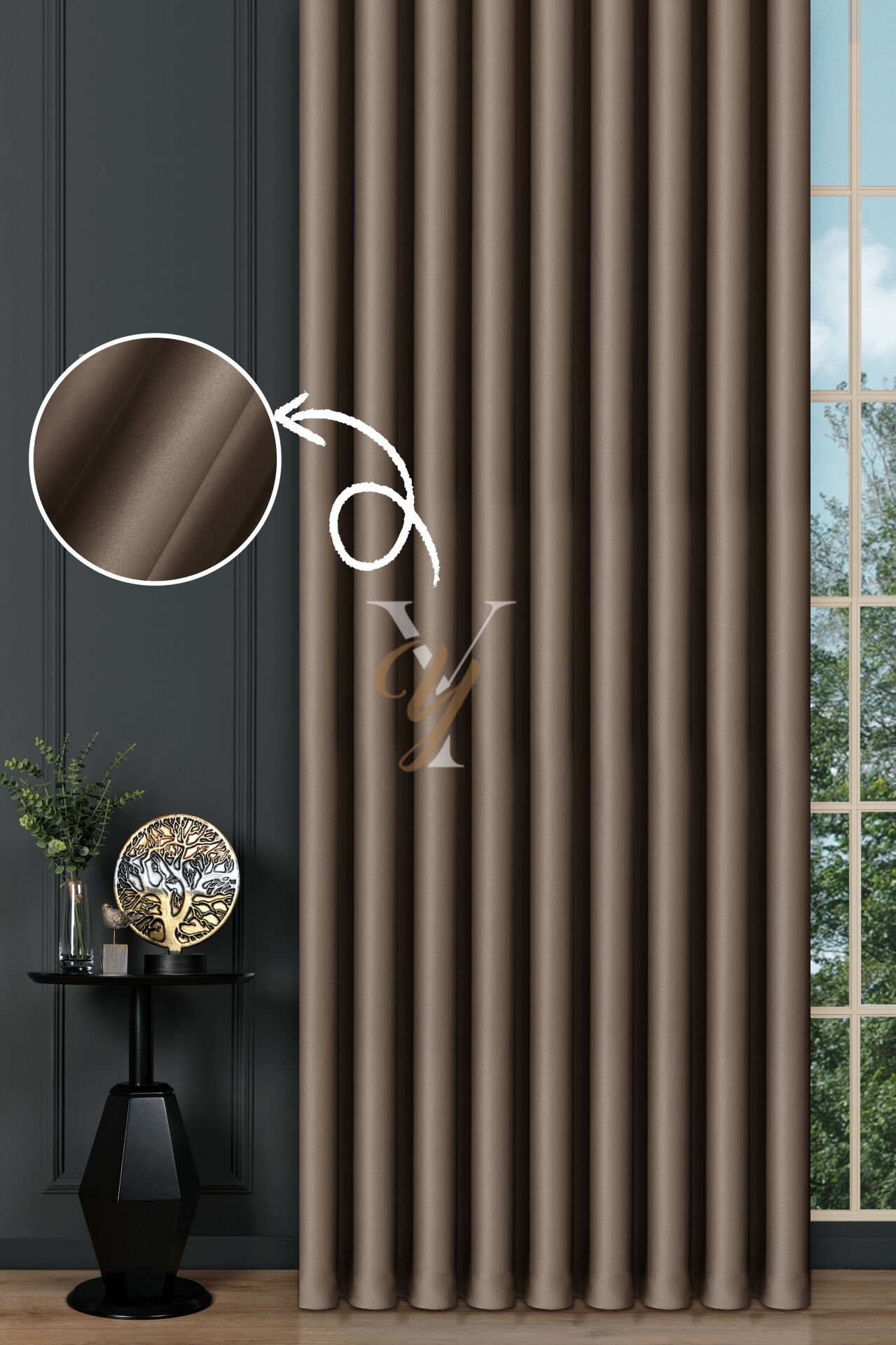 Blackout Fon Perde V-2015 Ağaç Kabuğu