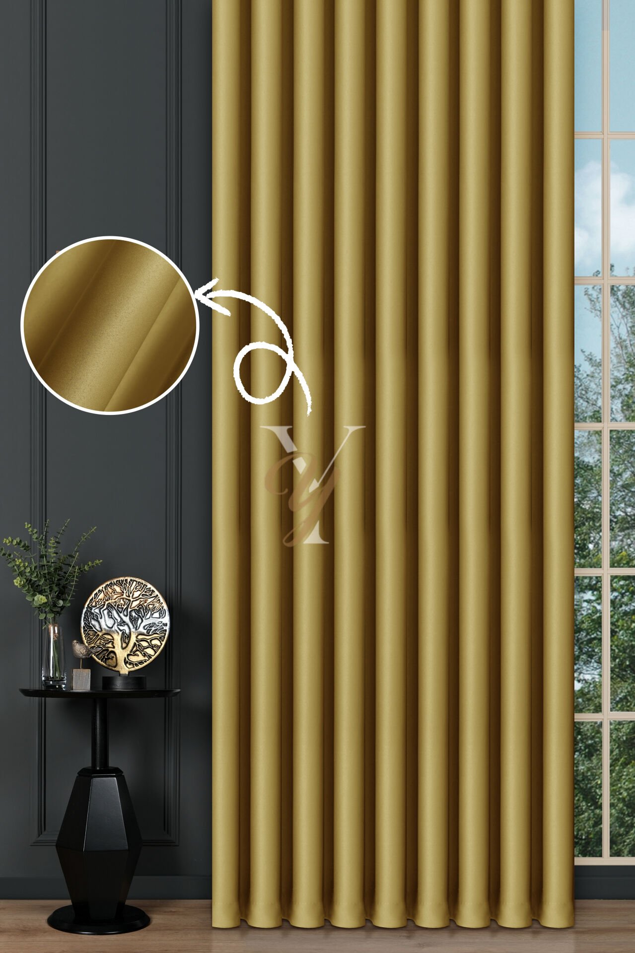 Blackout Fon Perde V-2017 Yağ Yeşili