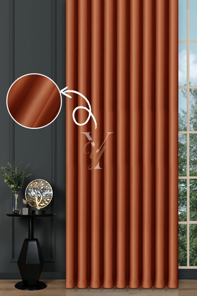 Blackout Fon Perde V-2019 Koyu Turuncu