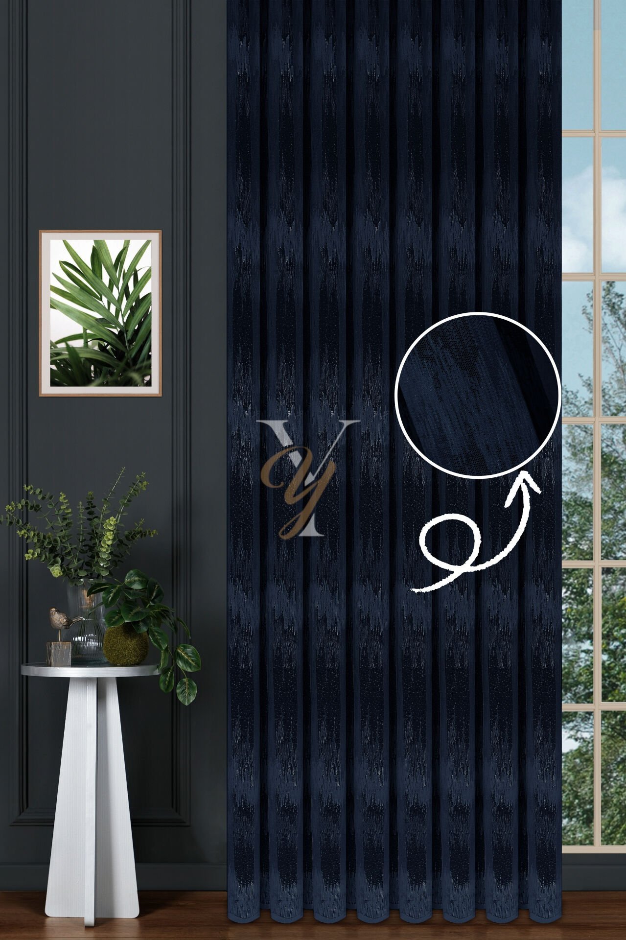 Petek Kdk Tül Perde 3006 V-Lacivert