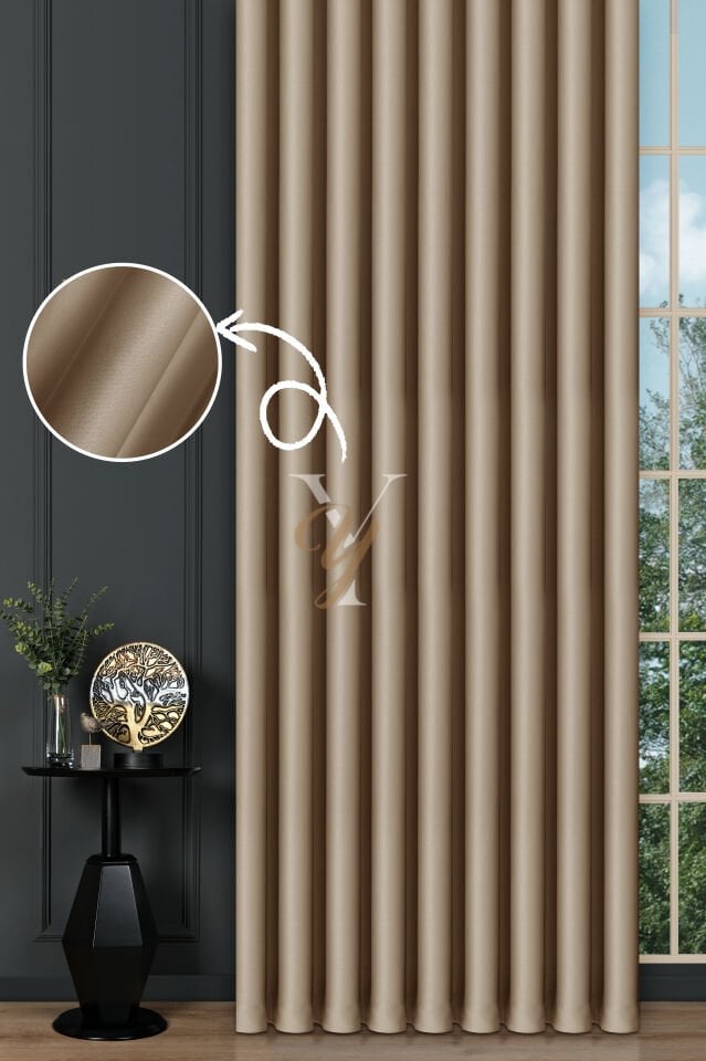 Blackout Fon Perde V-2020 Sütlü Kahve