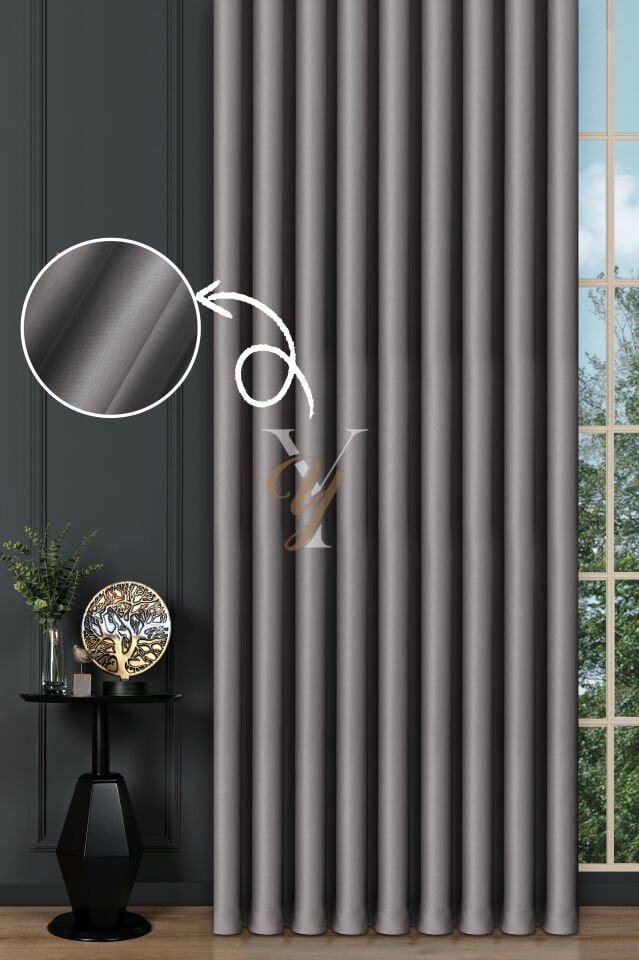Blackout Fon Perde V-2023 Koyu Gri