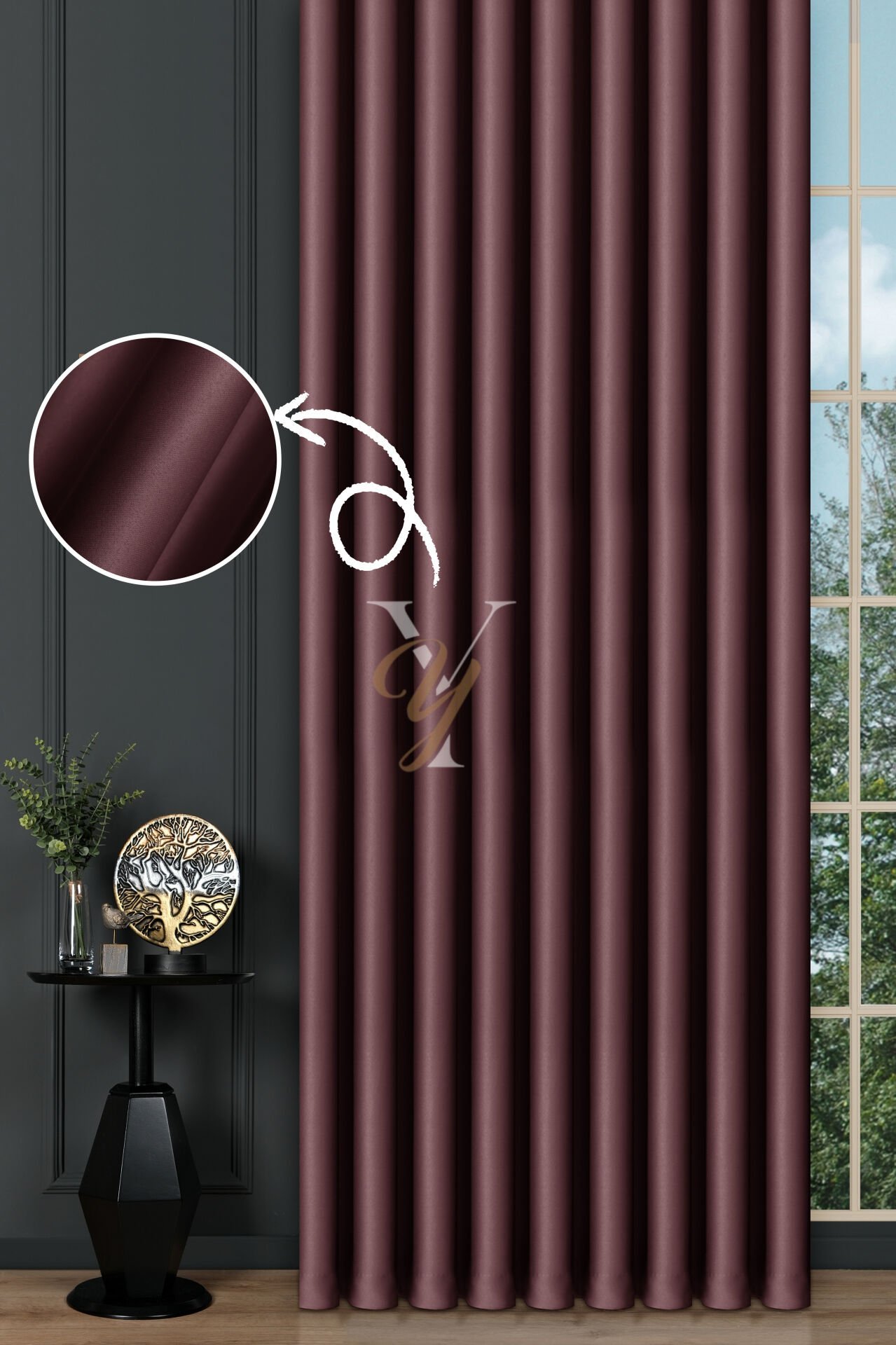 Blackout Fon Perde V-2028 Koyu Mor