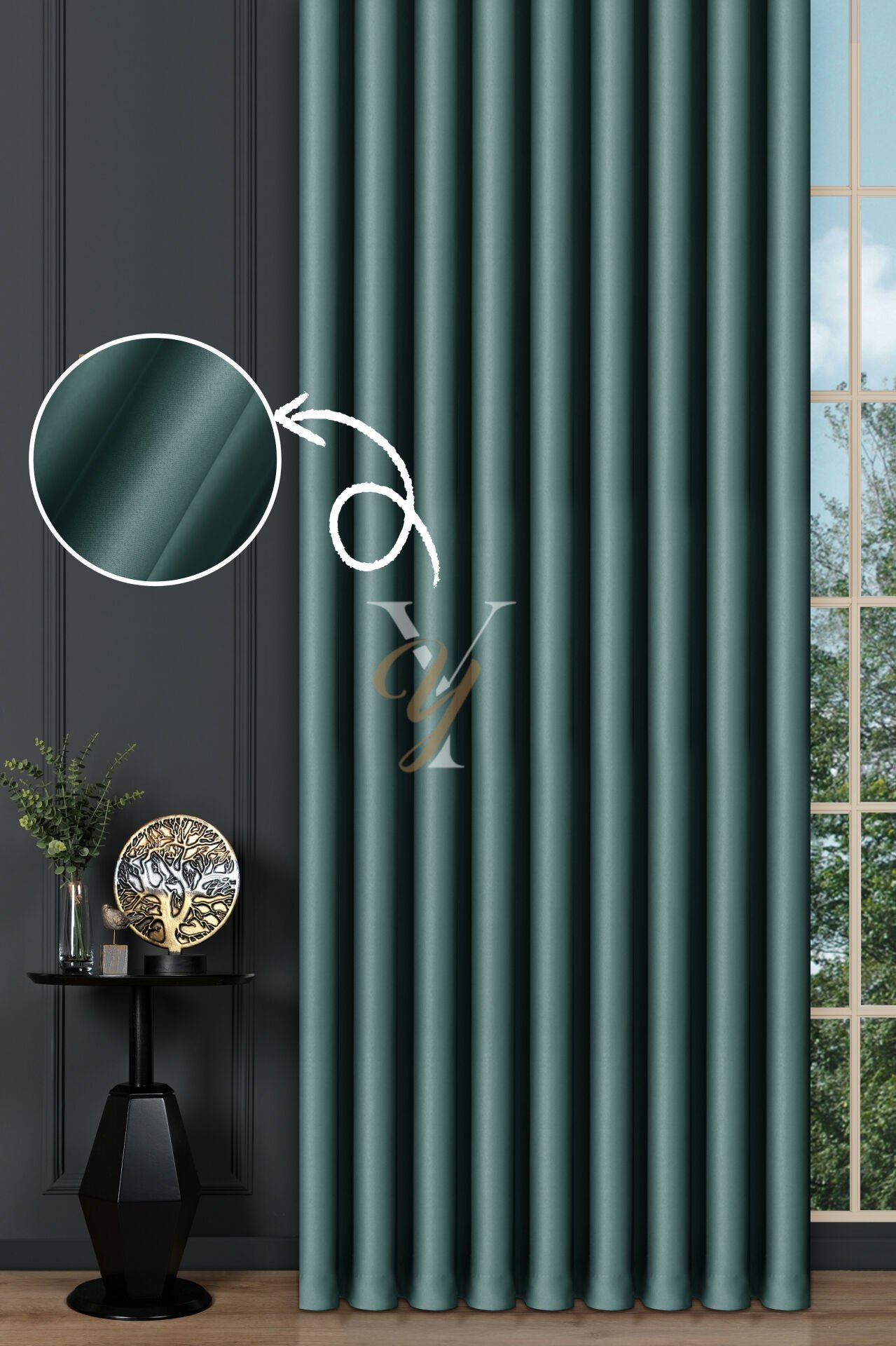 Blackout Fon Perde V-2029 Petrol Yeşili
