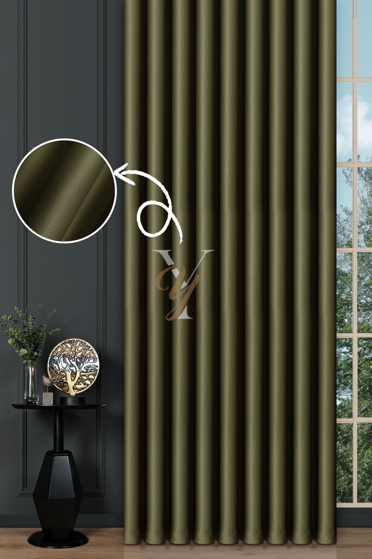 Blackout Fon Perde V-2036 Asker Yeşili